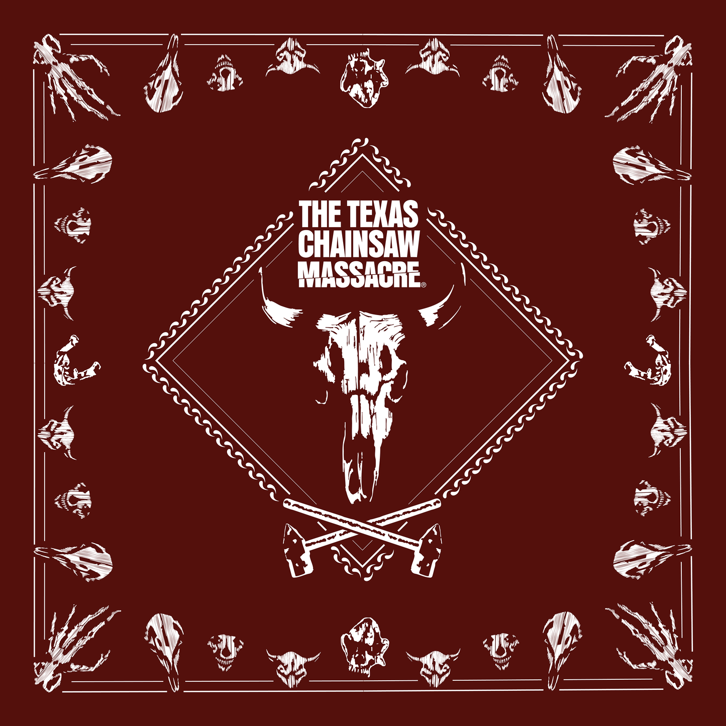 PREORDER TCM Skulls Bandana in Burgundy