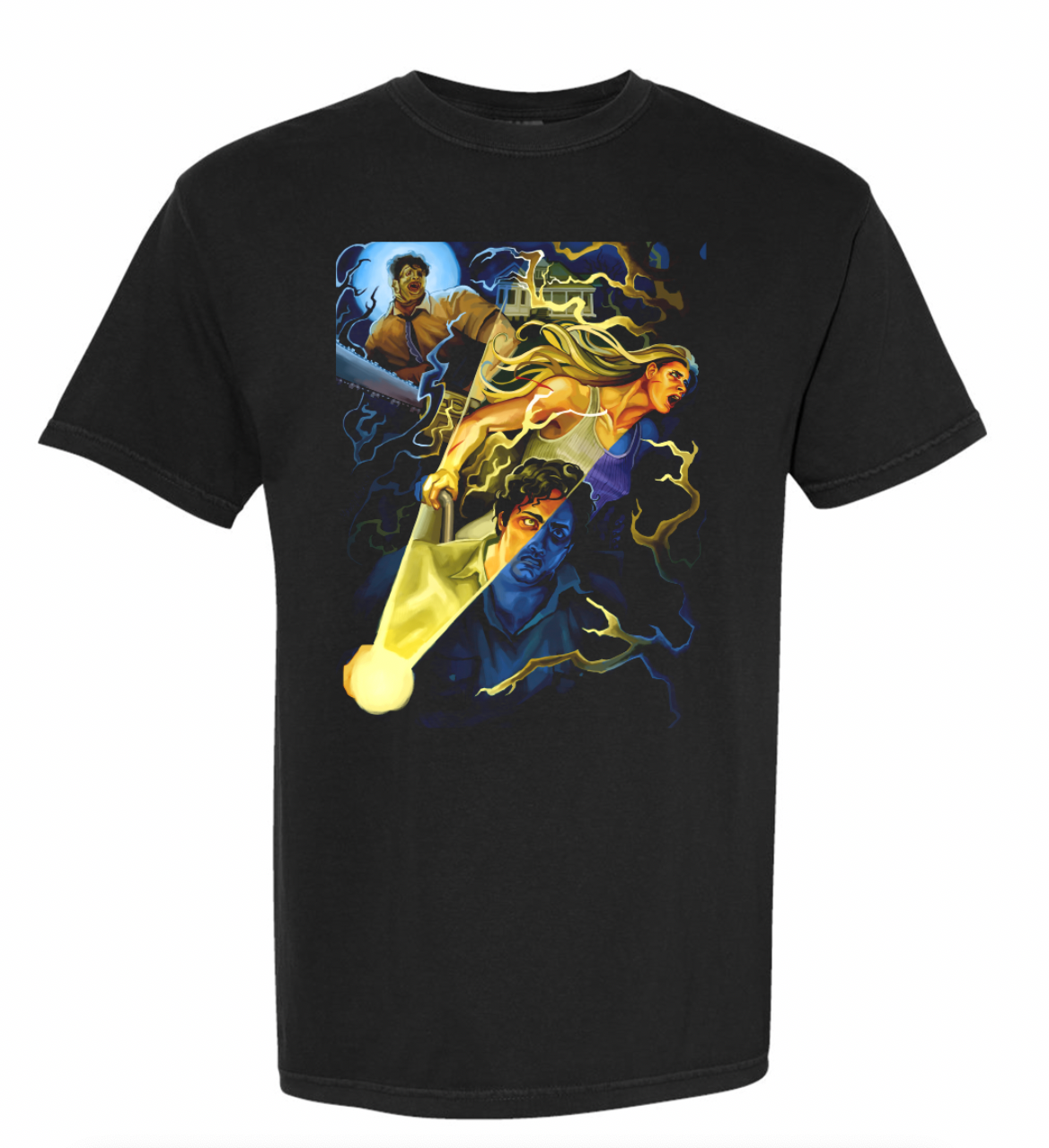 PREORDER Spotlight T-shirt - The Texas Chainsaw Massacre in color Black