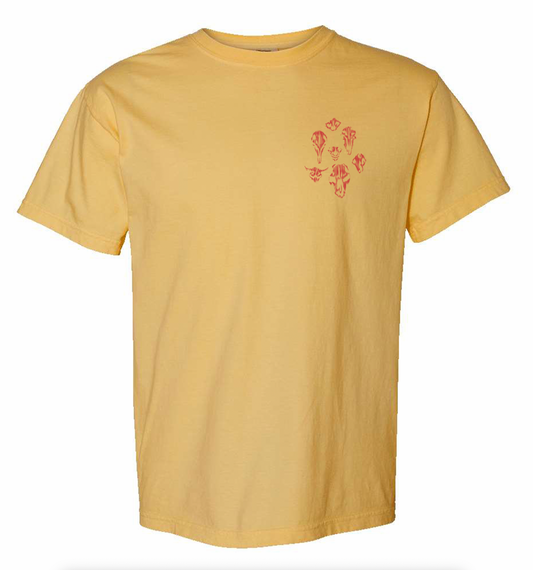 PREORDER Bones T-shirt - The Texas Chainsaw Massacre in color Mustard