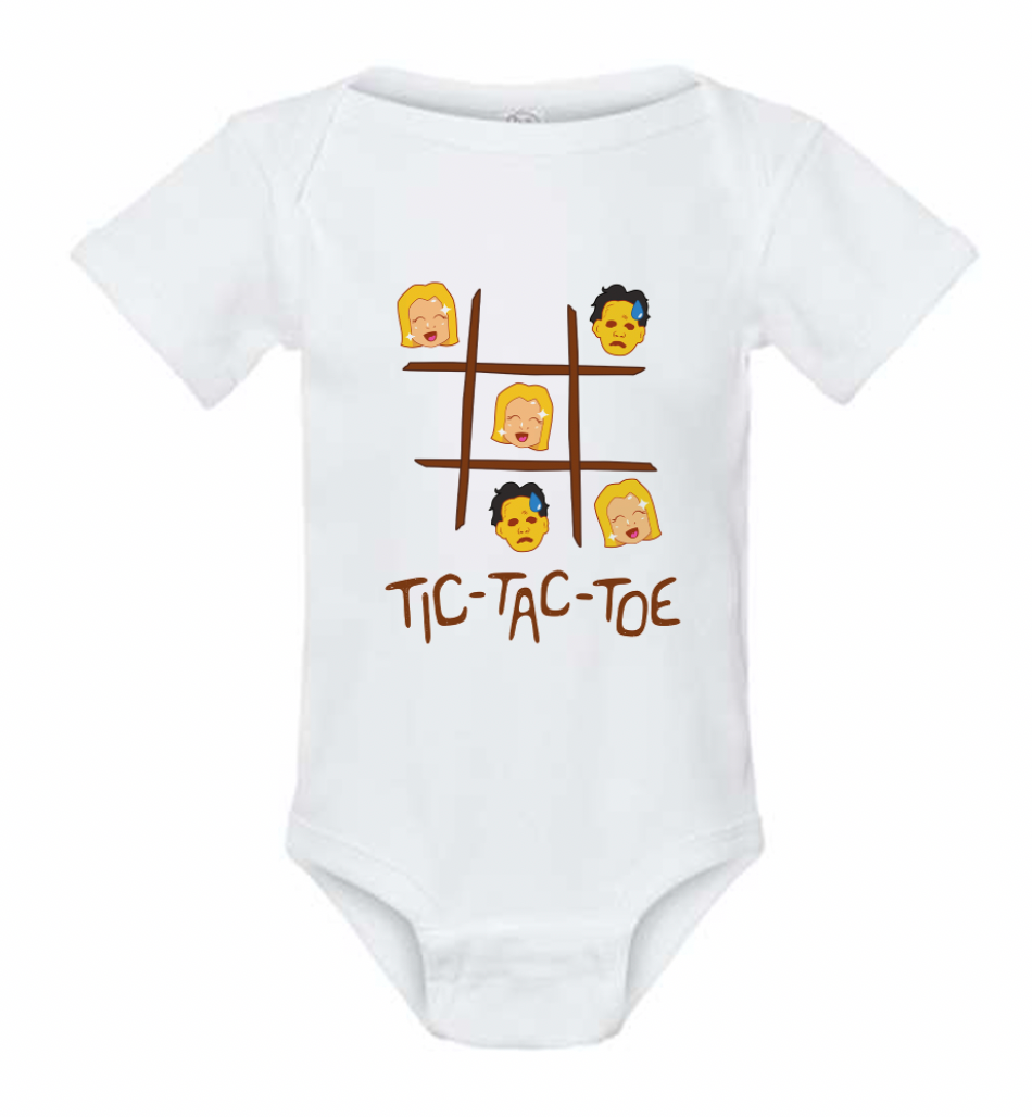 PREORDER The Texas Chainsaw Massacre “Tic-Tac-Toe” Baby Onesie