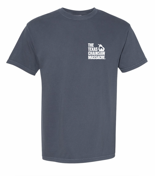 PREORDER TCM logo T-shirt - The Texas Chainsaw Massacre in color Denim Blue